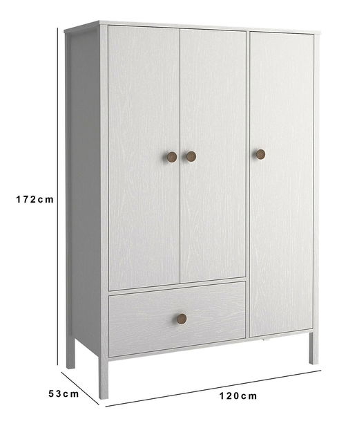 Šatní skříň Franc 67 (bílé dřevo)