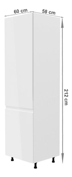 Potravinová kuchyňská skříňka D60R Aurellia (bílá + lesk bílý) (L)