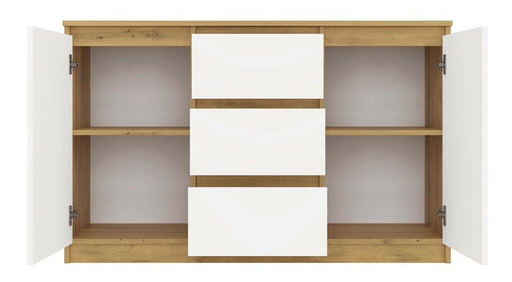 Komoda Musecalo 11 (dub artisan + bílá)