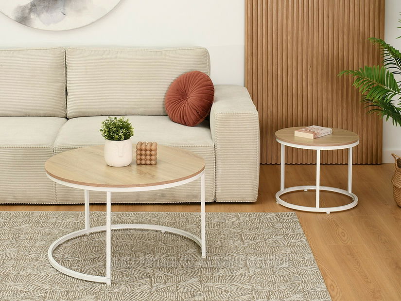 Konferenční stolek Klara (sonoma + bílá)