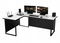 Rohový pc stůl Vintid (bílá + černá)