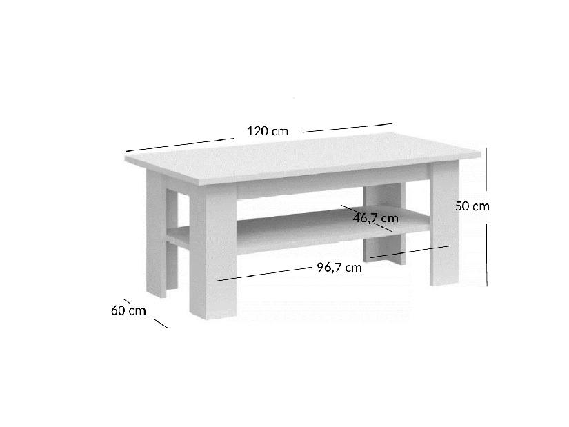 Konferenční stolek Yuko (bílá lesklá)