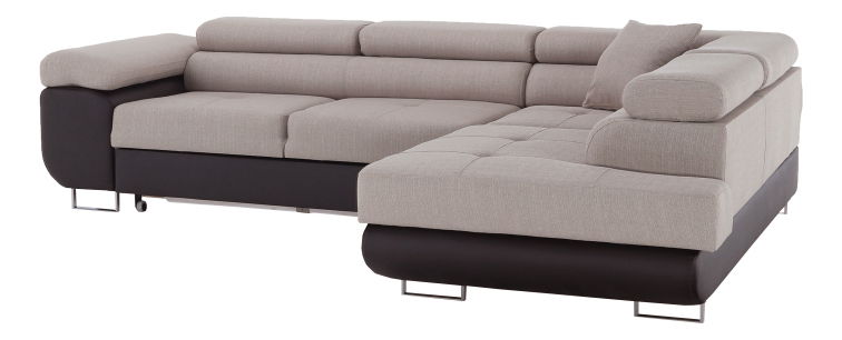 Rohová sedací souprava Afton (hnědá + béžová) (P)