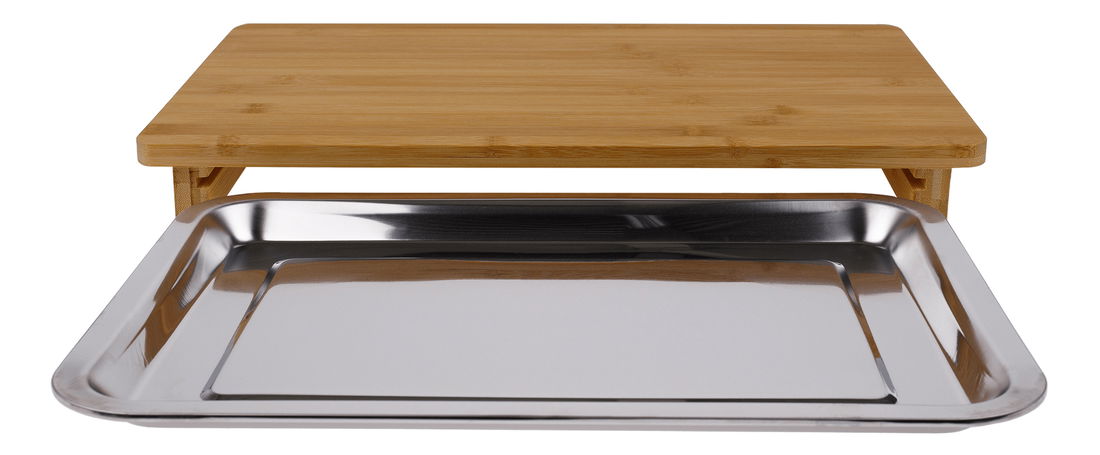 Krájecí deska se zásuvkou Tarosh 1 (bambus + ocel)