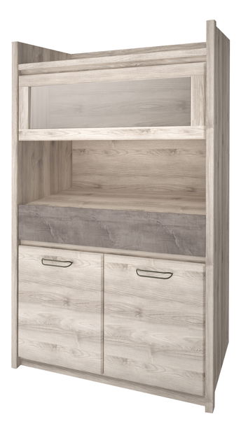 Vitrína Jolene 2D1W1S (kaštan nairobi + onyxová)