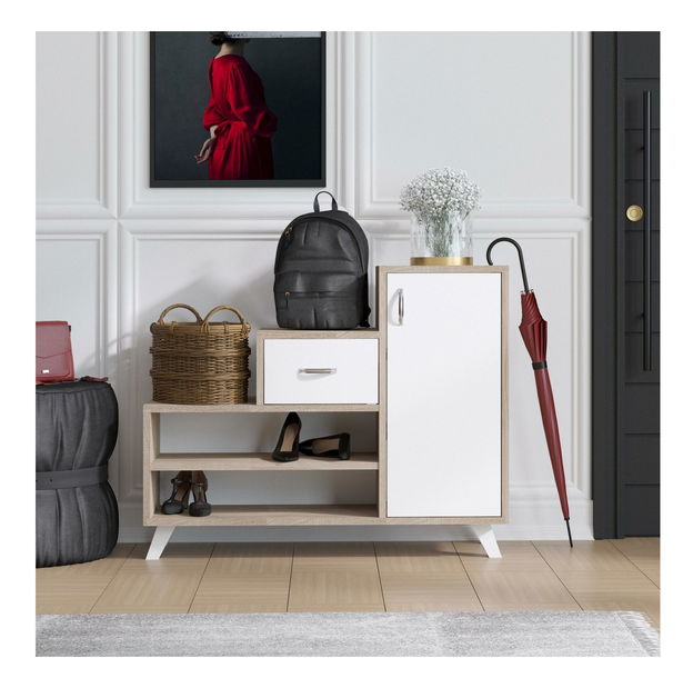 Skříňka na boty Reno (atlantická borovice + bílá)