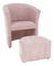 Křeslo Rosana (růžová) (s taburetkou)