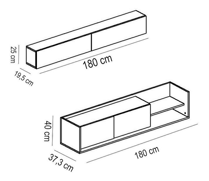 Obývací stěna Kalen (bílá + teak)