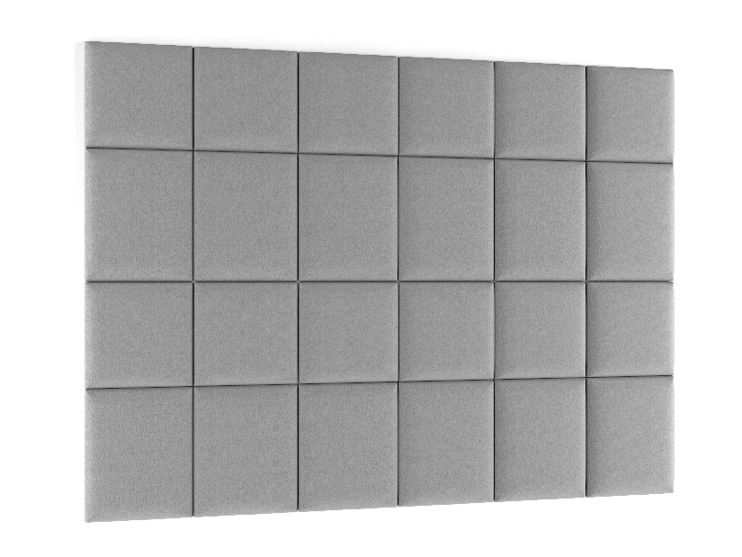 Set 24 čalouněných panelů Quadra 240x180 cm (světlešedá)