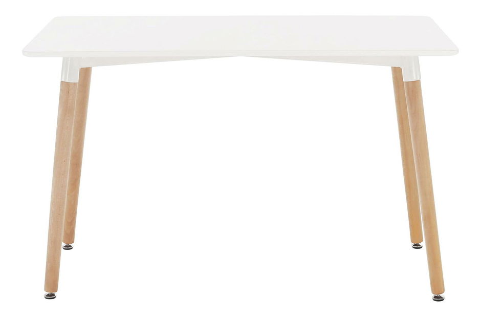 Jídelní stůl Dirrax 5 (bílá matná + buk) (pro 2 osoby)
