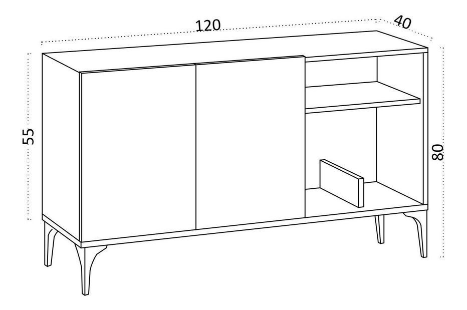 Skříňka Lipamo 4 (bílá + zlatá)