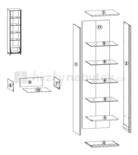 Vitrína BRW Mateo REG1W1S/19/5
