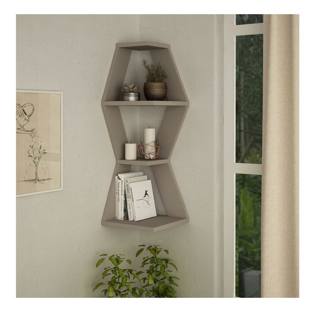 Nástěnná police Sade (světlá mocha)