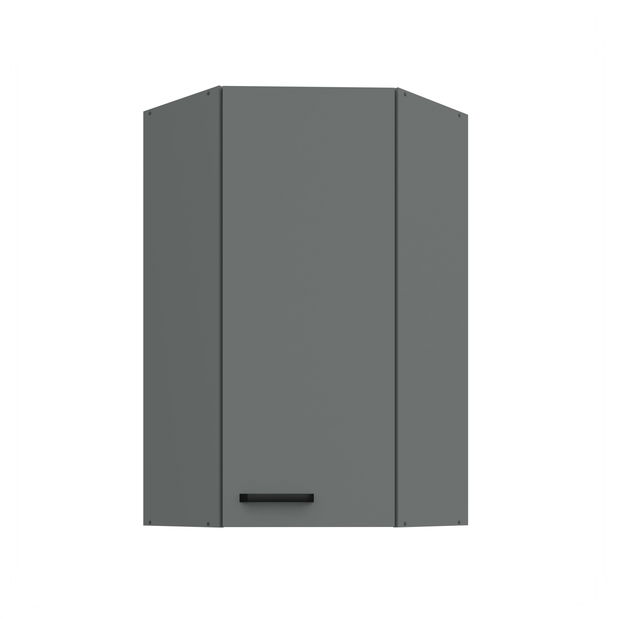 Horní rohová kuchyňská skříňka Nesia 60x60 GN-108 1F (45°) (korpus: antracit + fronta: antracit)