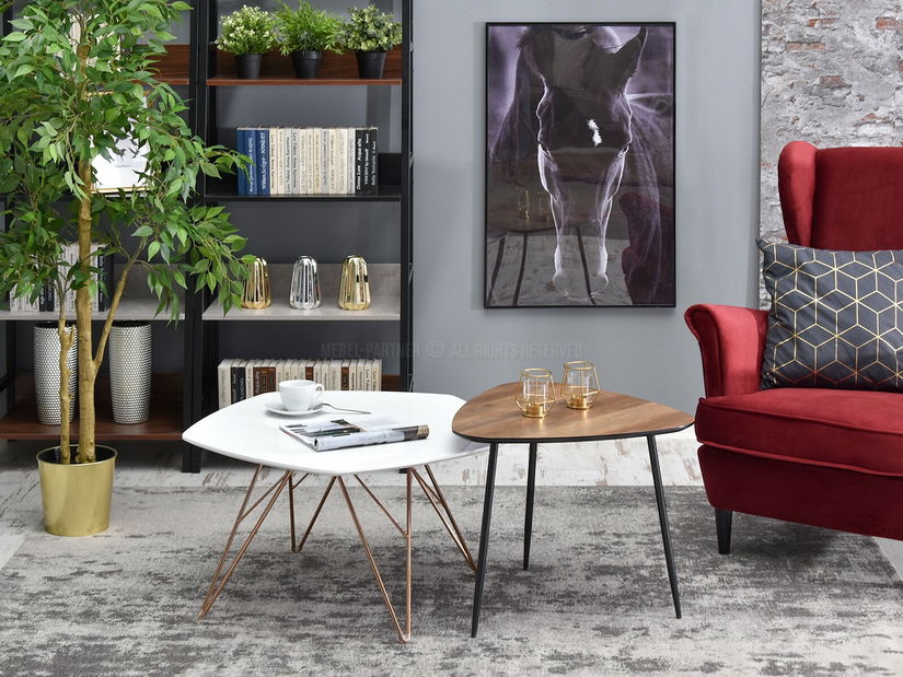 Konferenční stolek Petal Zest Xl (bílá + černá)