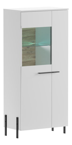 Vitrína Jarama V01 (bílá + vysoký lesk bílý)