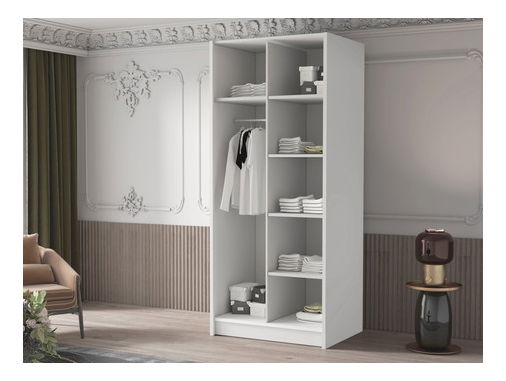 Šatní skříň Smagano II (černá) (se zrcadlem)