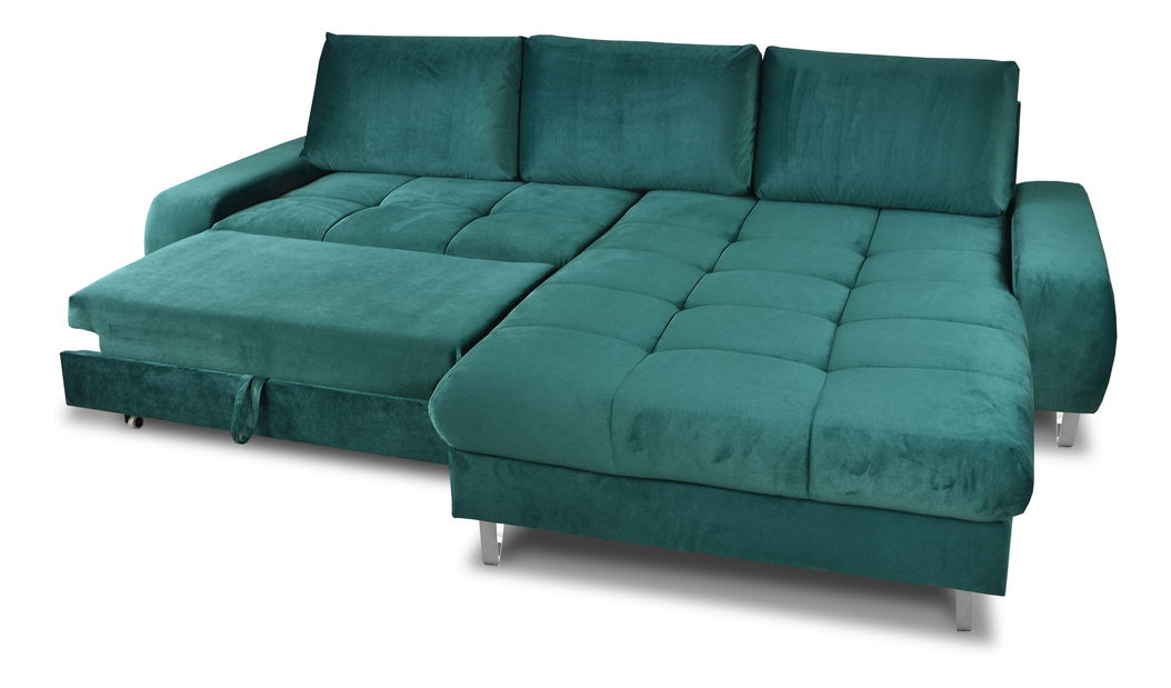 Rohová sedací souprava Hermon (P) (zelená)