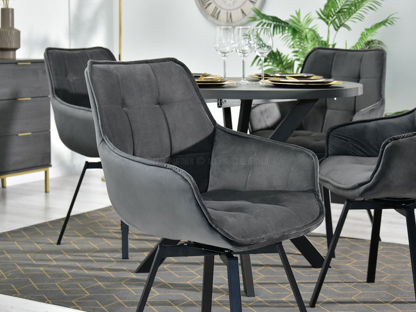 Židle Aranbura (grafit + černá)