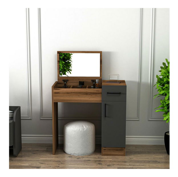 Toaletní stolek Nukela 2 (ořech světlý + antracit)