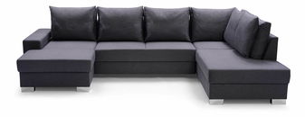 Rohová sedačka ve tvaru U Olympia (tmavě šedá) (P)