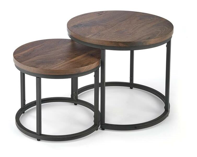 Set 2 ks. konferenčních stolků Owen (ořech+ černá)