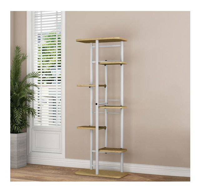 Stojan na květiny Laban 3 (dub sonoma + bílá)