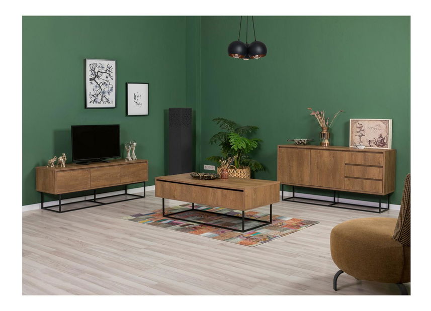 Souprava nábytku do obývacího pokoje Laxi 17 (ořech + černá)