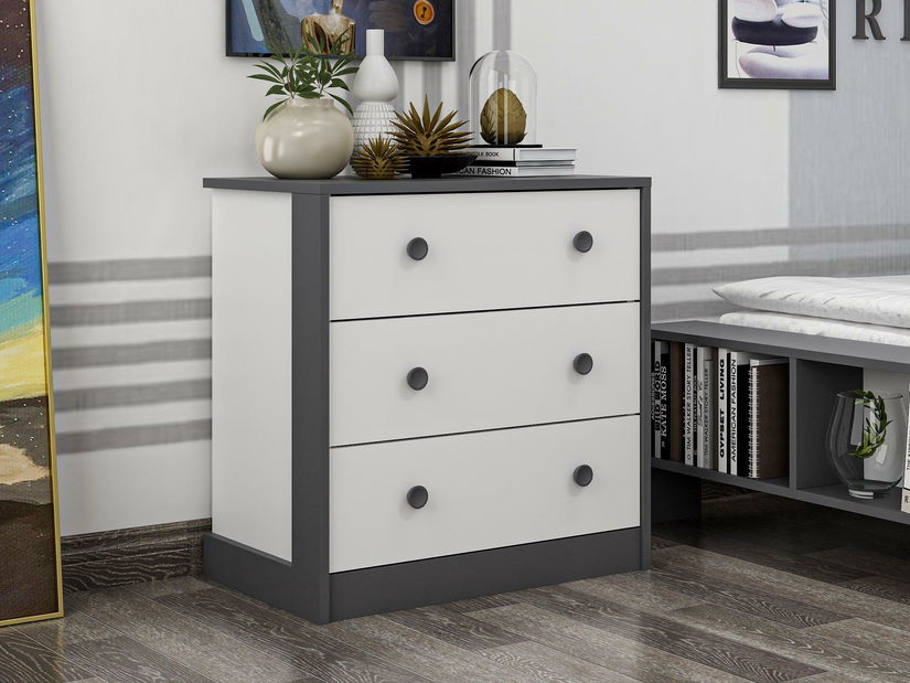 Komoda Live (antracit + bílá)