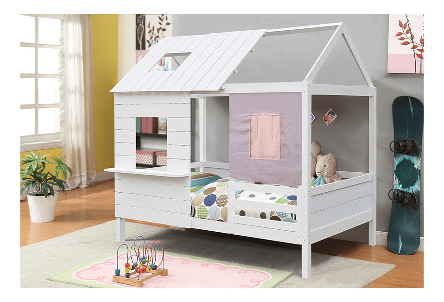 Dětská postel 90 cm Bibi (bílá) (s roštem)