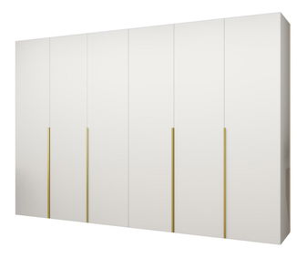 Šatní skříň 300 cm Alice 1 (bílá + zlatá)