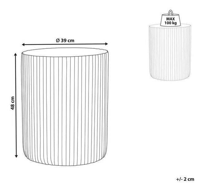 Příruční stolek Arje (šedá)