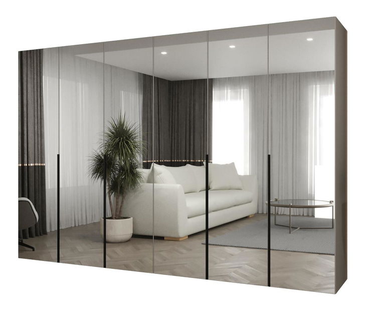 Šatní skříň 300 cm Alice 3 (kašmír + černá)