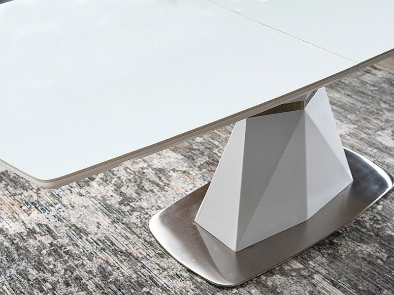 Rozkládací jídelní stůl 160-210 cm Cecelia (bílá + bílá) (pro 8 a více osob)