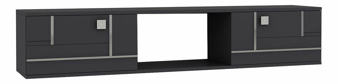 TV stolek/skříňka Arenden (antracit + stříbrná)
