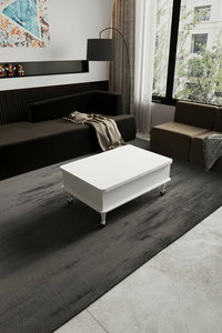 Konferenční stolek na kolečkách Ninno (bílá)