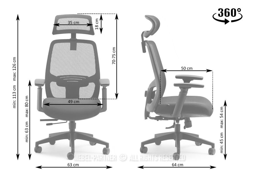 Kancelářské křeslo Largindo (černá)