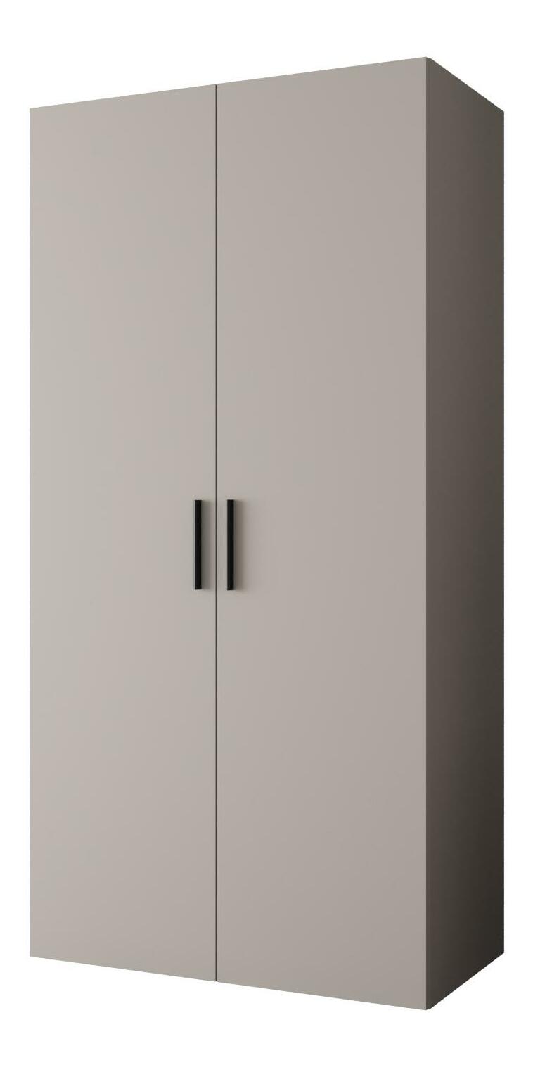 Šatní skříň 100 cm Borry 1 (kašmír + černá)