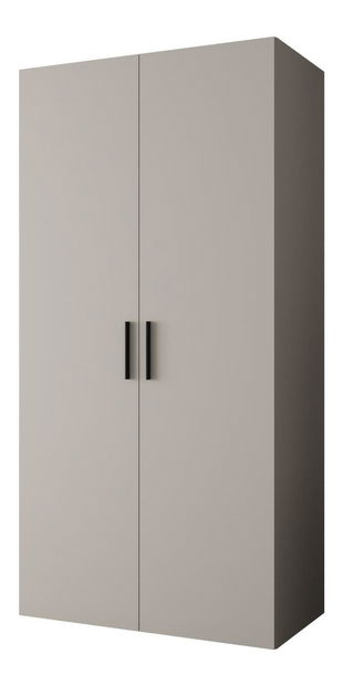 Šatní skříň 100 cm Borry 1 (kašmír + černá)