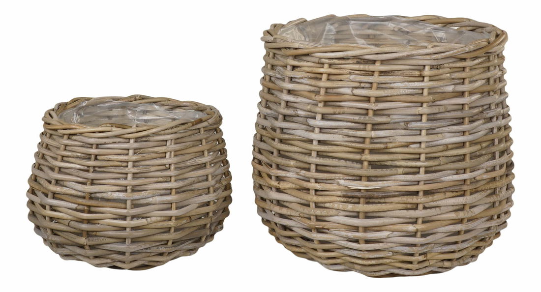 Set 2 ks proutěných květináčů Pvadina (hnědá)