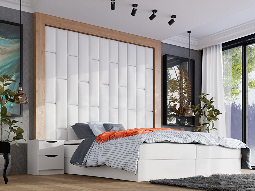 Čalouněný nástěnný panel Pazara 80x20 (ekokůže soft 017 (bílá)