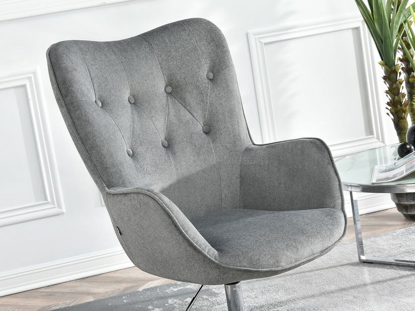 Křeslo Truni (šedá + chromová)