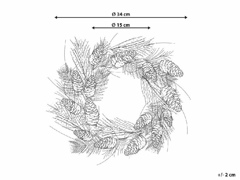 Věnec na dveře ø 34 cm Augustino (zelená)