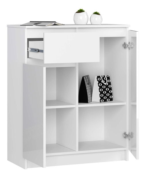 Komoda Kaveri (lesk bílý)