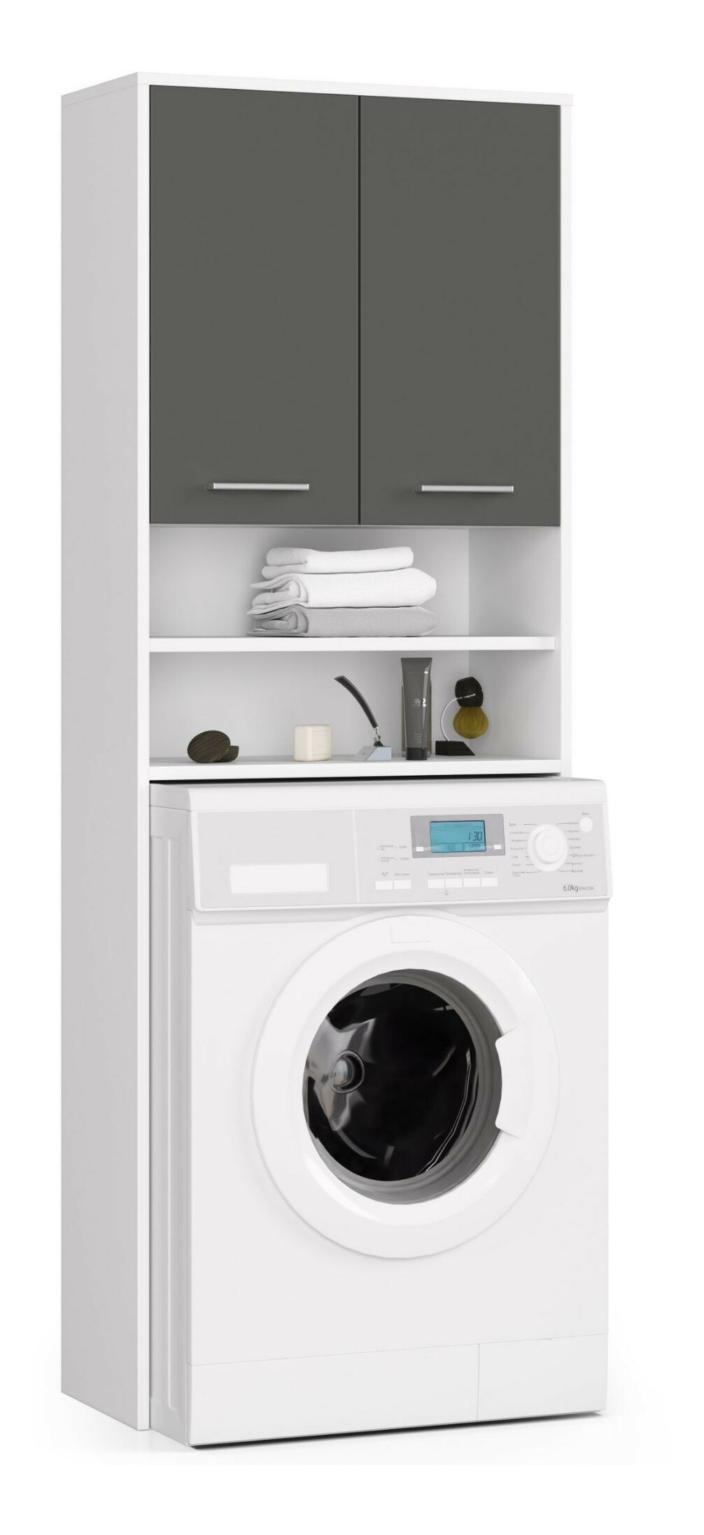 Skříňka na pračku Farid TYP5 (bílá + grafit šedý)