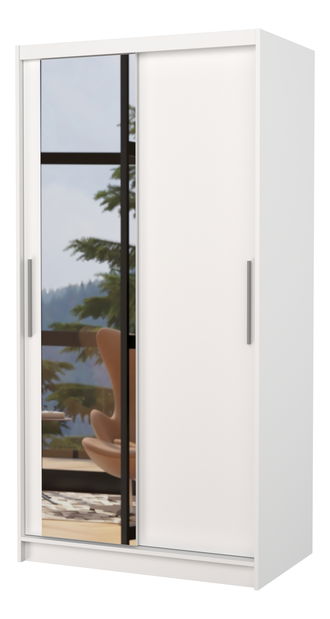 Šatní skříň Beral (bílá) (se zrcadlem)