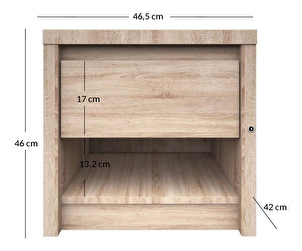 Noční stolek Noella (dub sonoma)