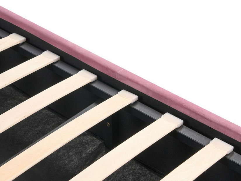 Manželská postel 140 cm Rhett (růžová) (s roštem a úložným prostorem)