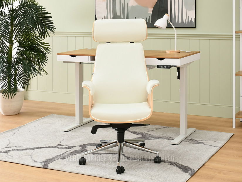 Křeslo Lionel (krémová + chromová)