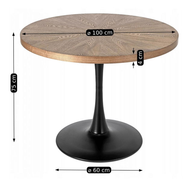 Jídelní set Lateral (ořech + černá + šedá) (pro 4 osoby)